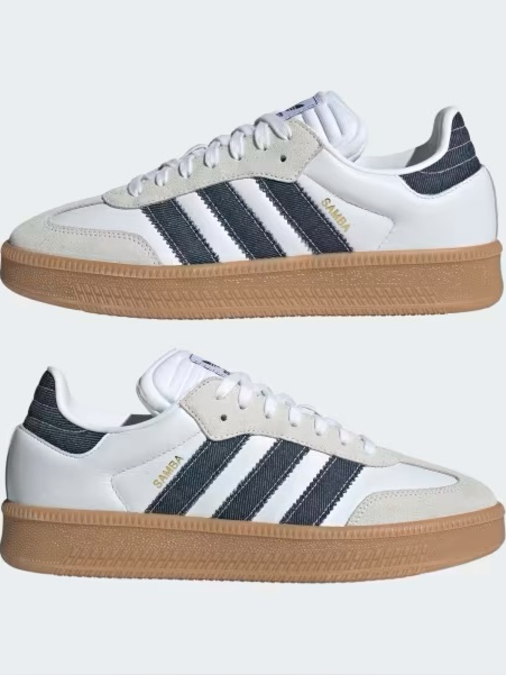 NWOT adidas samba XLG ‘cloud white knight indigo’ sneaker in M 5/W 6.5